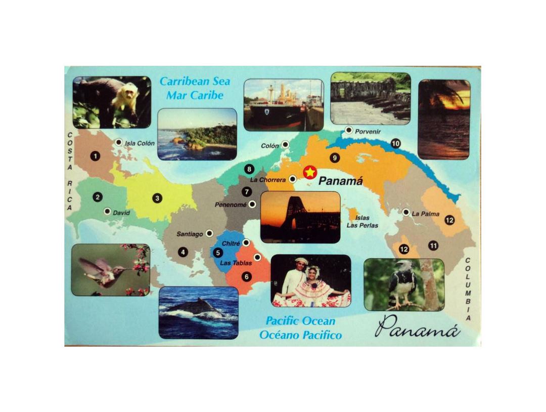 Detailed travel map of Panama
