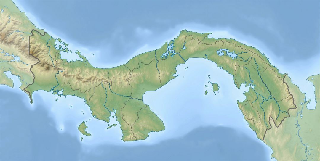 Large relief location map of Panama