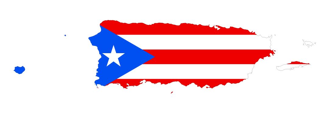 Large flag map of Puerto Rico