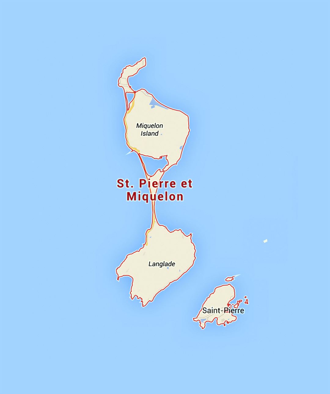 Detailed map of Saint Pierre and Miquelon