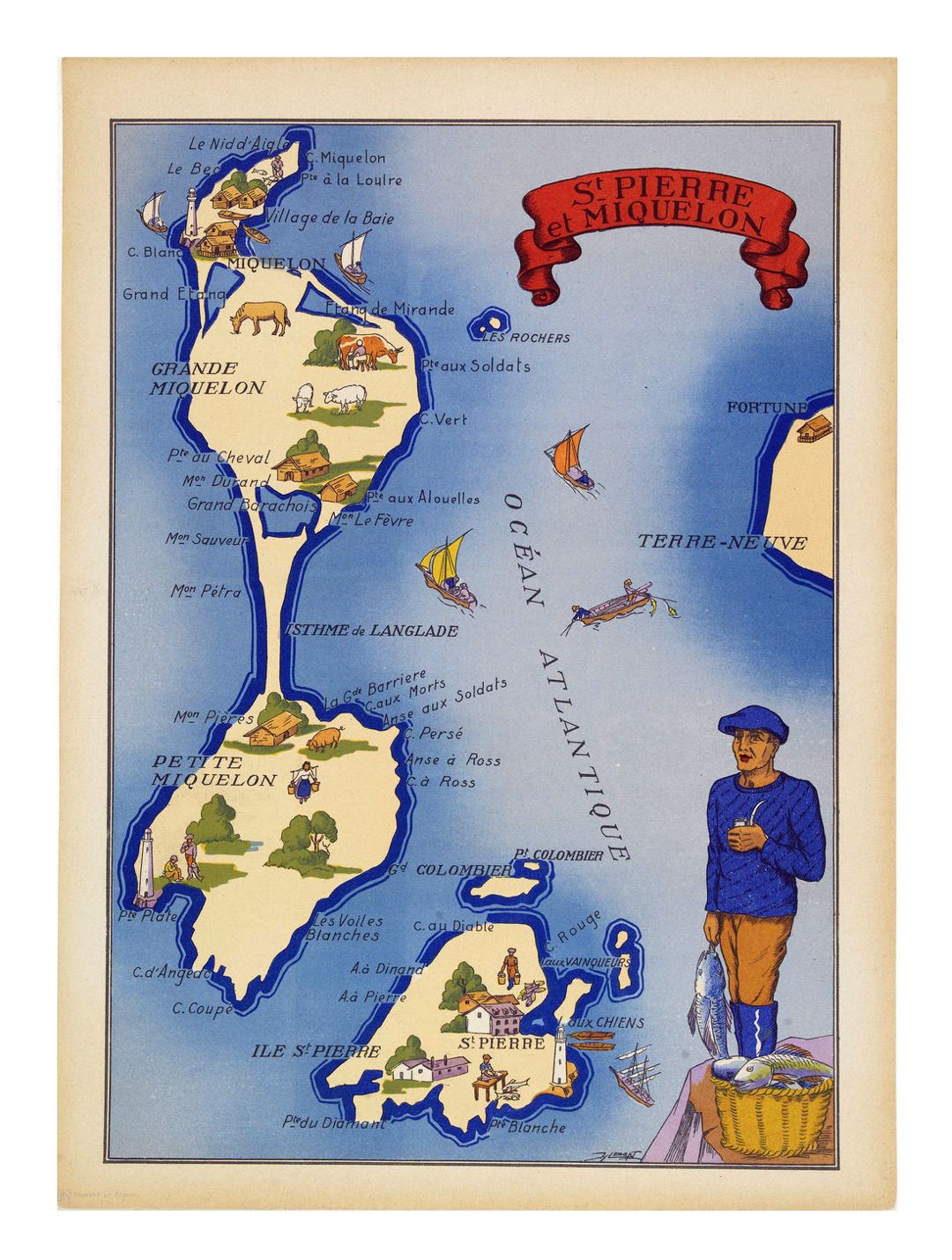 Detailed tourist illustrated map of Saint Pierre and Miquelon