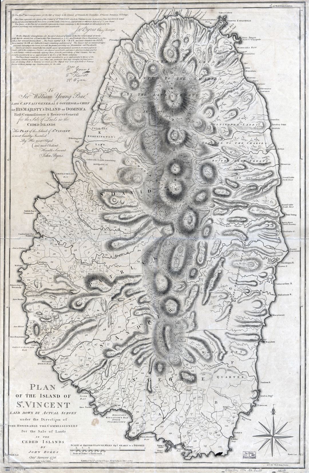 Large scale detailed old plan of the Island of St. Vincent - 1776