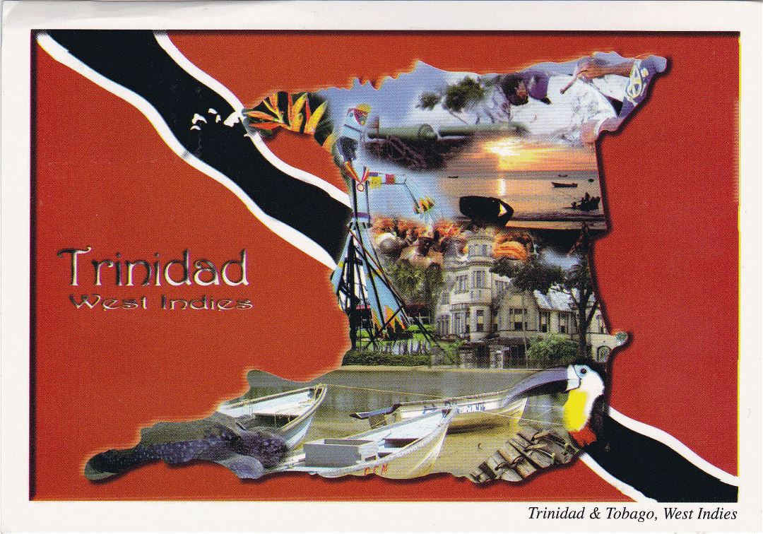 Large Trinidad postcard map