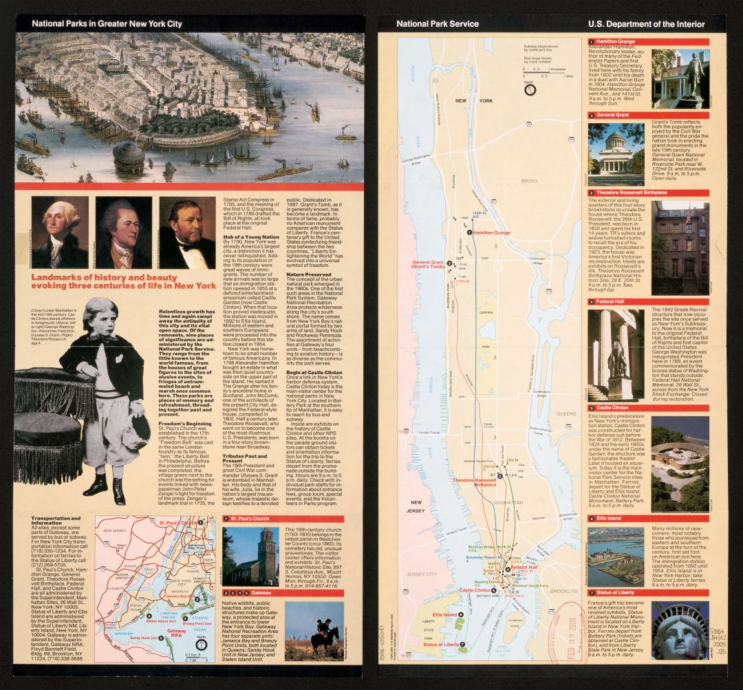 Large detailed map of National Parks in Greater New York city - 2005