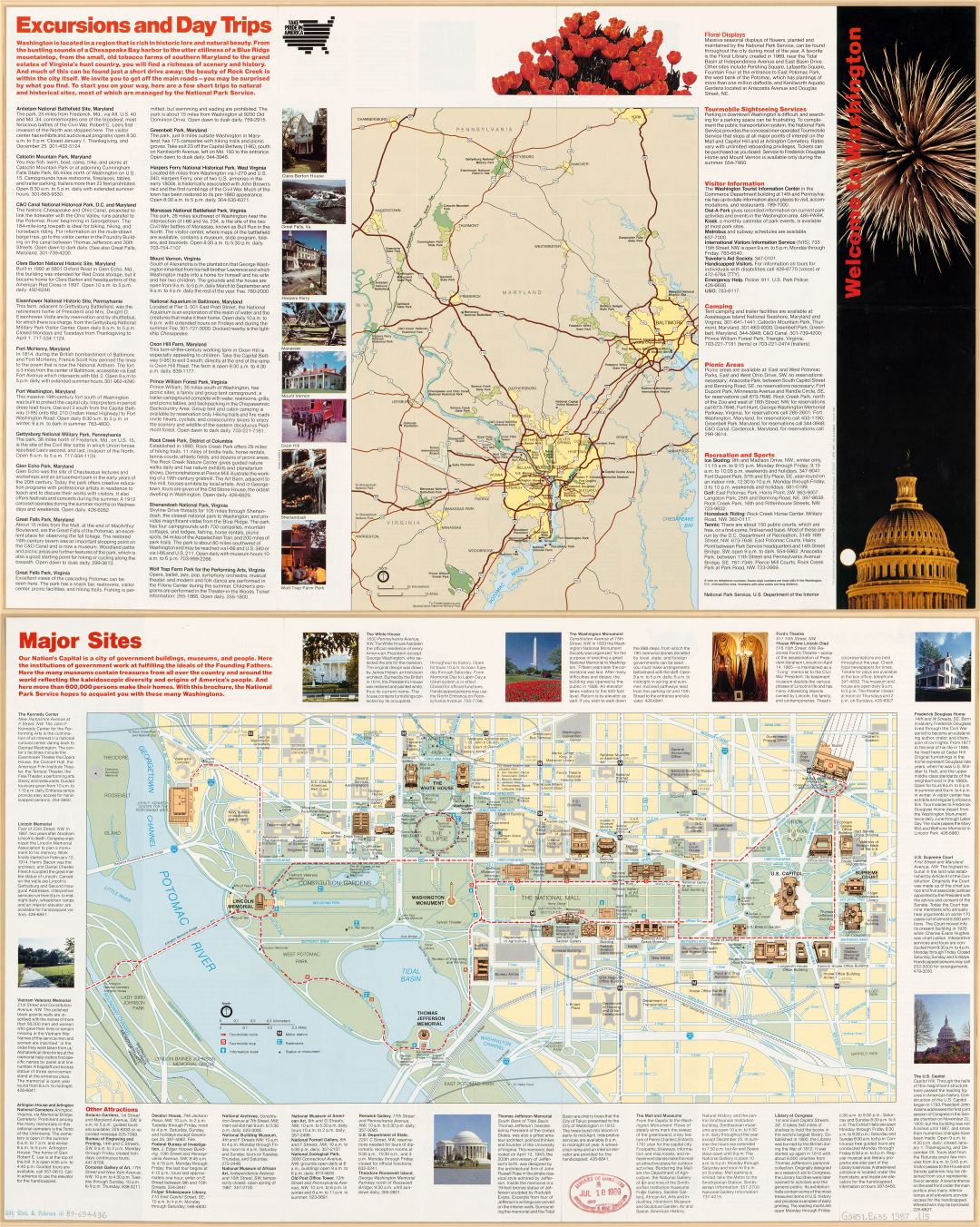 Large scale detailed Washington D.C. travel map - 1987