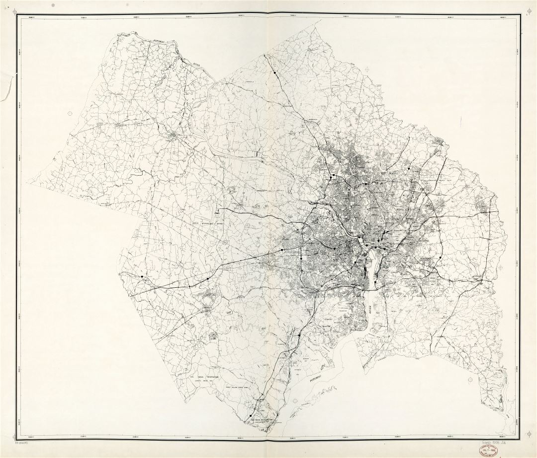 Large scale map of National Capital Region Washington D.C. - 1976
