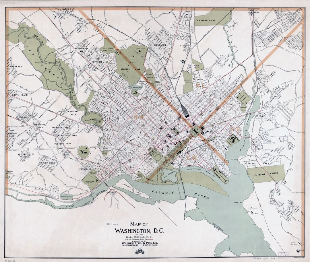 Large scale old map of Washington D.C. - 1910