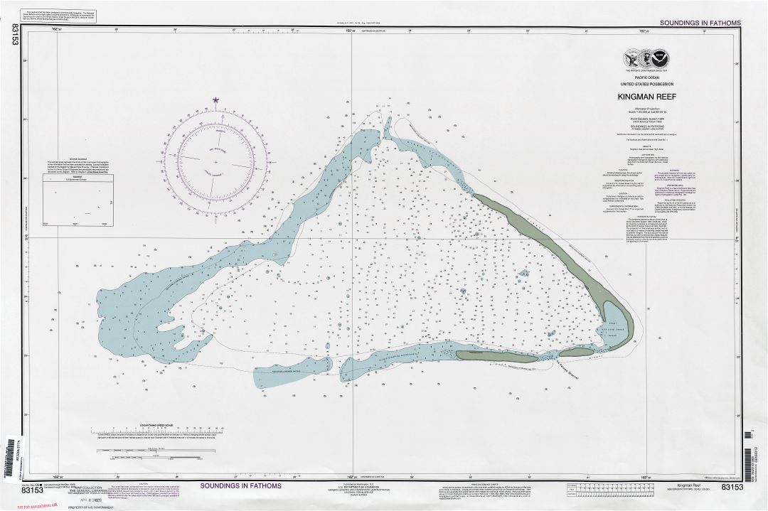 Large scale nautical map of Kingman Reef