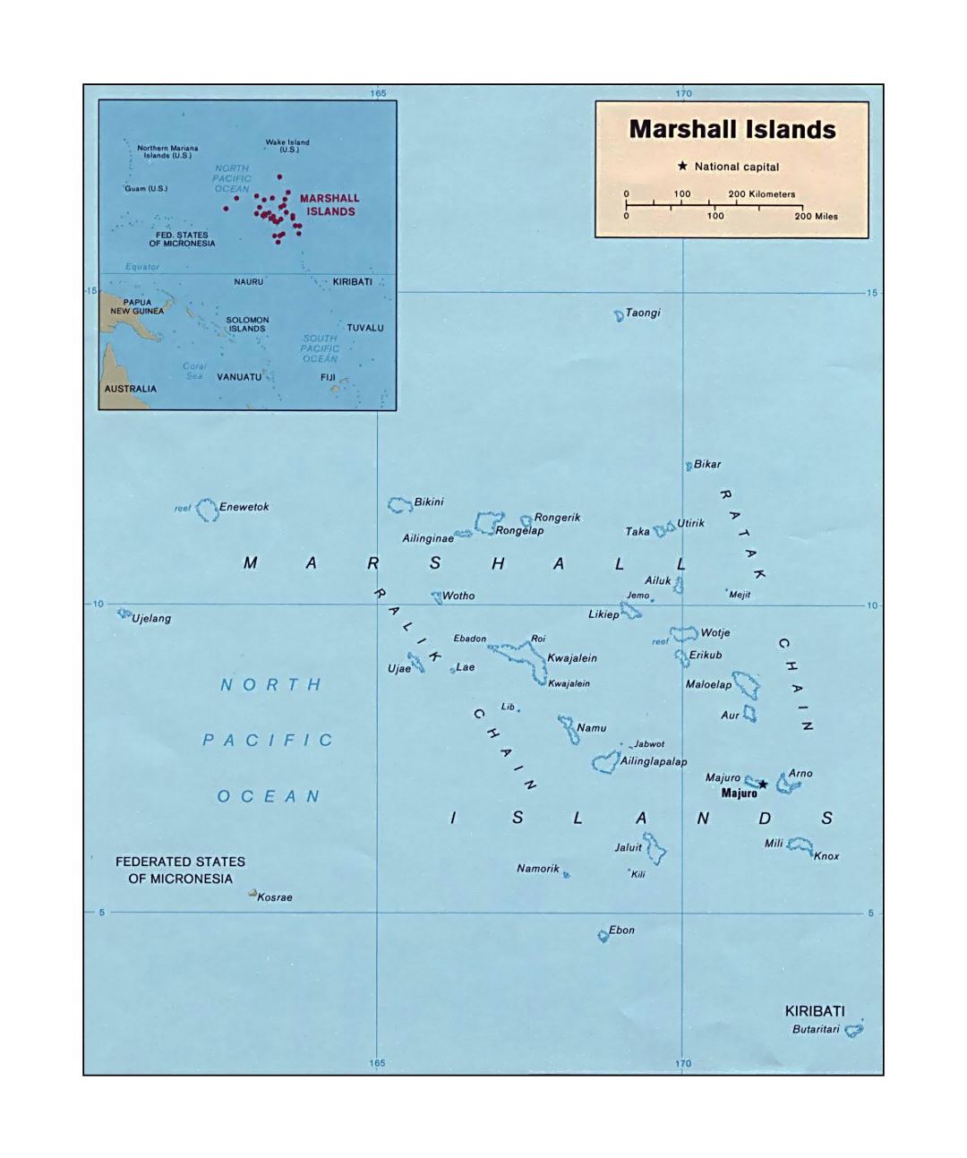 Detailed political map of Marshall Islands