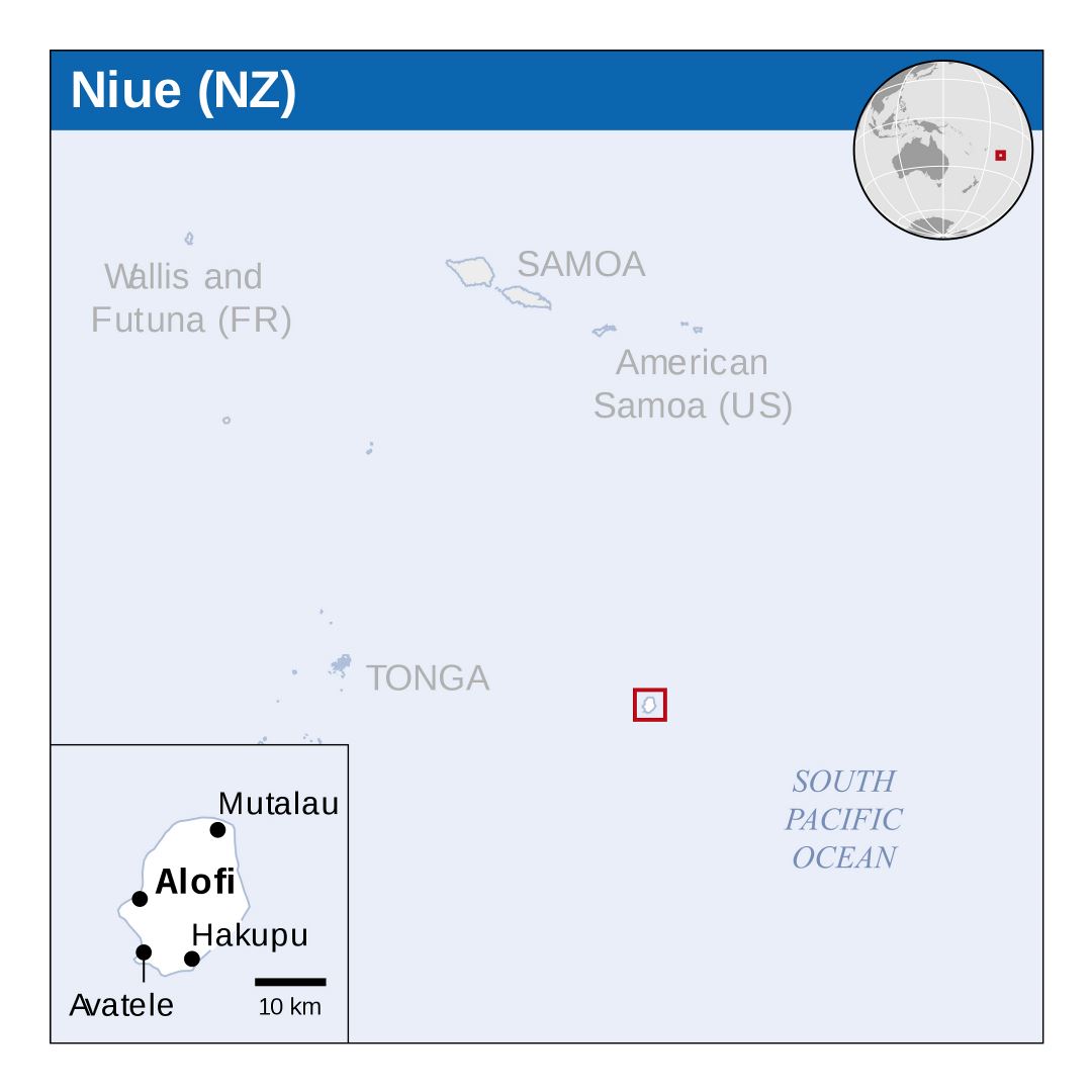 Large location map of Niue