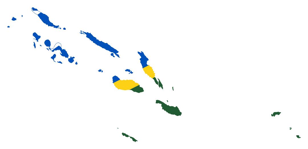 Large flag map of Solomon Islands