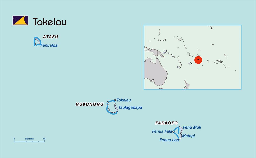 Large political map of Tokelau