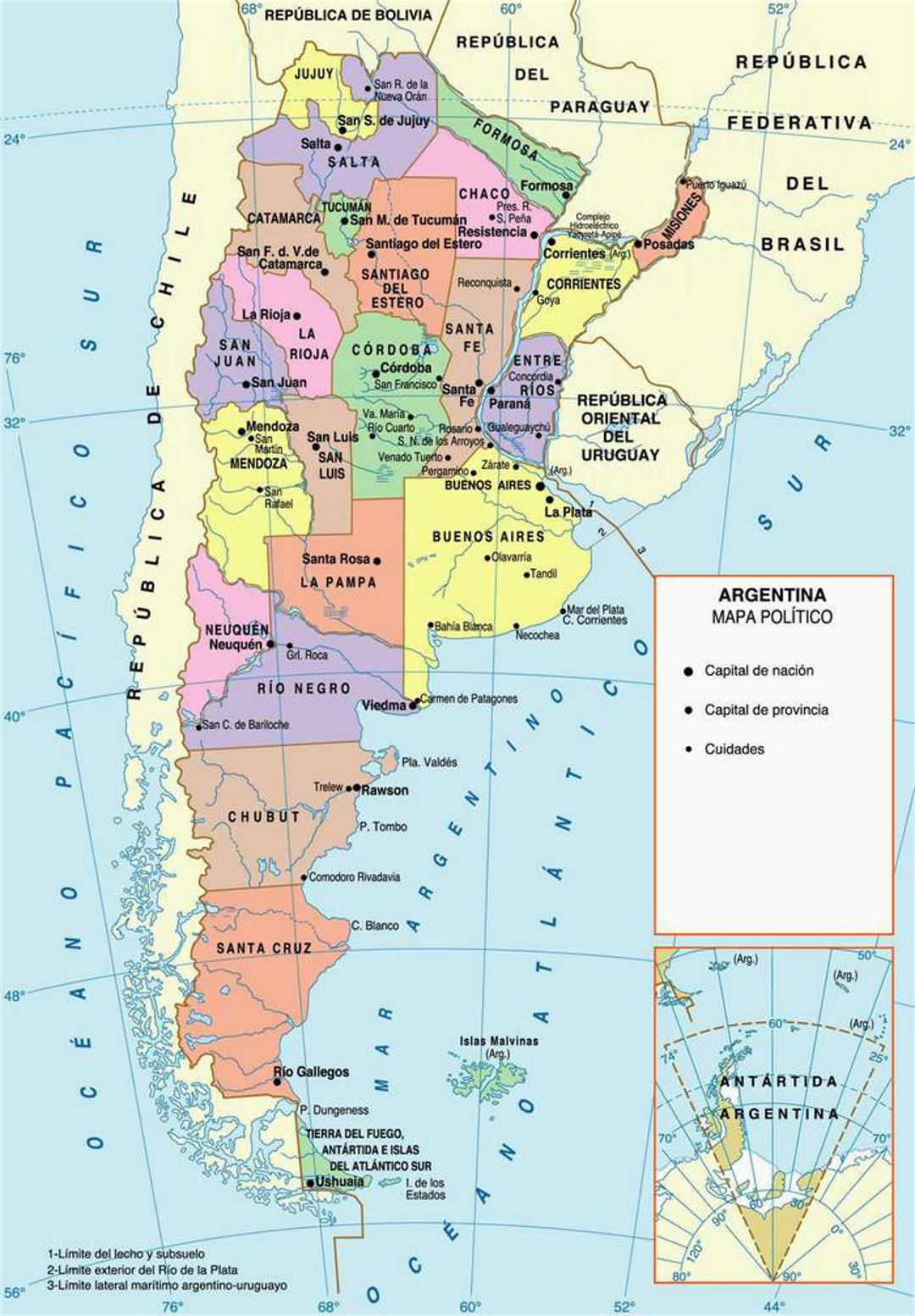 Argentina political and administrative map