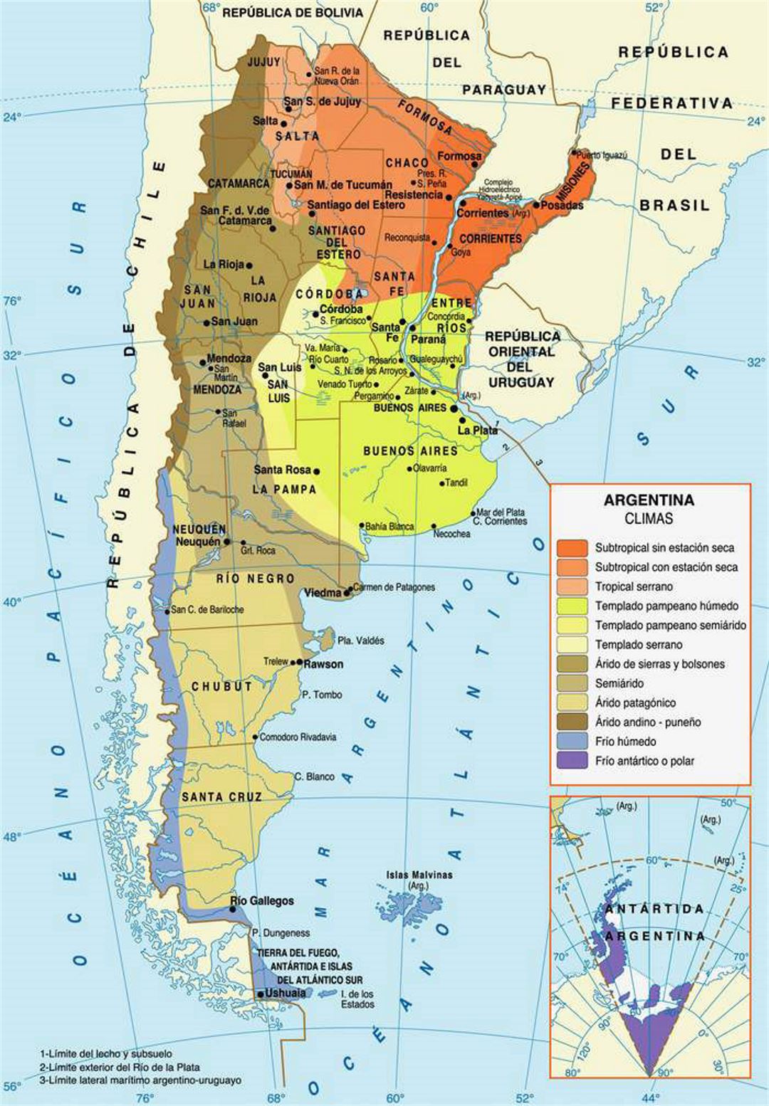 Climate map of Argentina