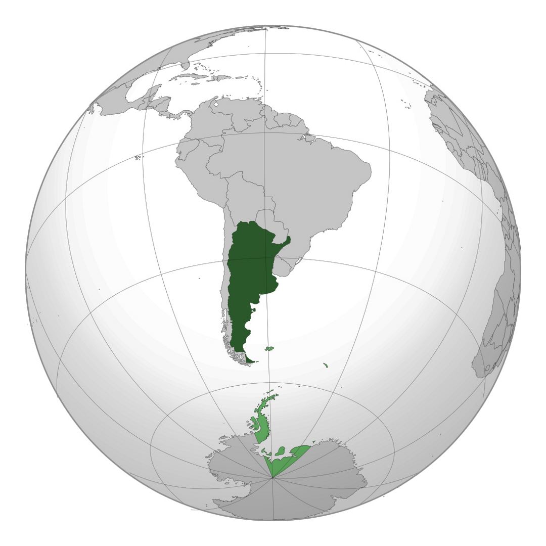Large location map of Argentina in South America