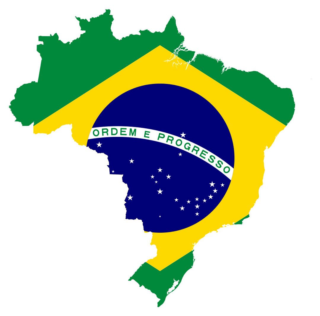 Large flag map of Brazil