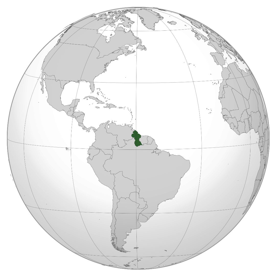 Large location map of Guyana