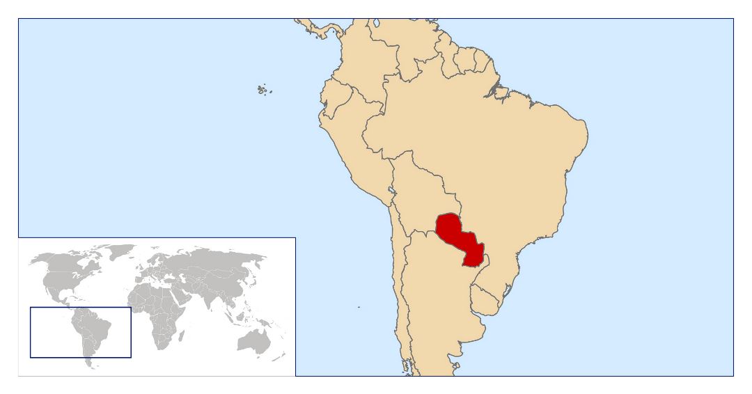 Large location map of Paraguay