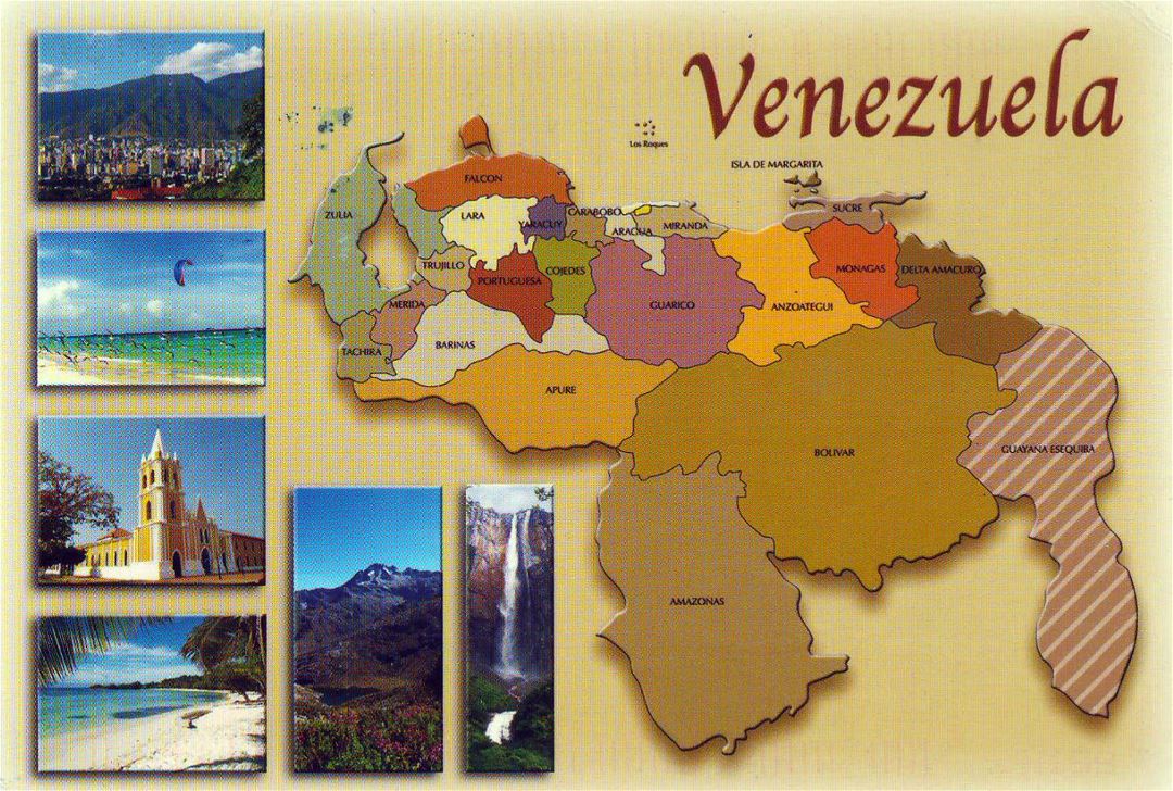 Large administrative map of Venezuela