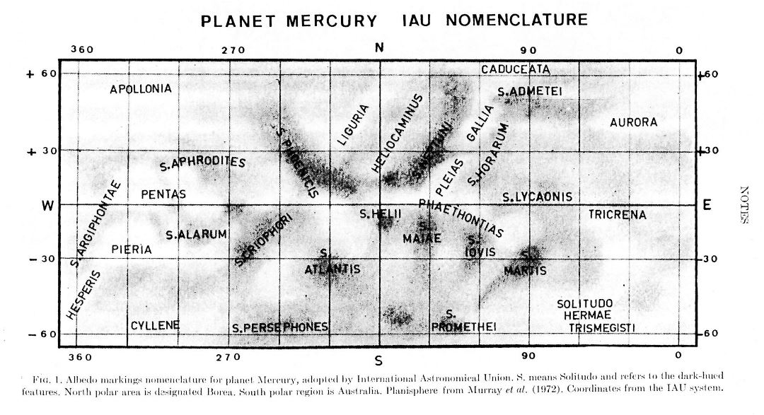 Detailed map of Mercury - 1978