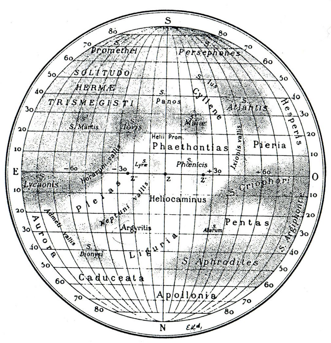 Detailed old map of Mercury - 1934