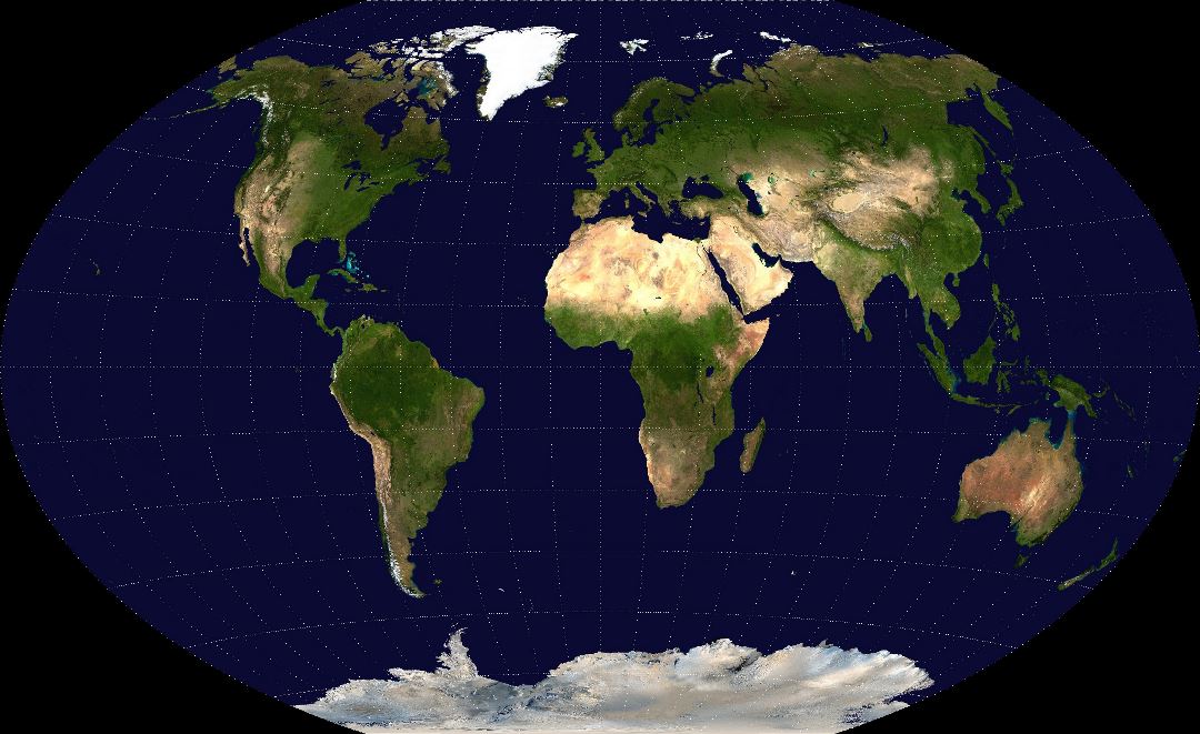 Detailed satellite map of the World