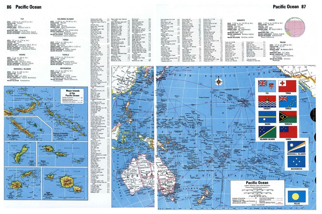 Large detailed map of Pacific Ocean islands