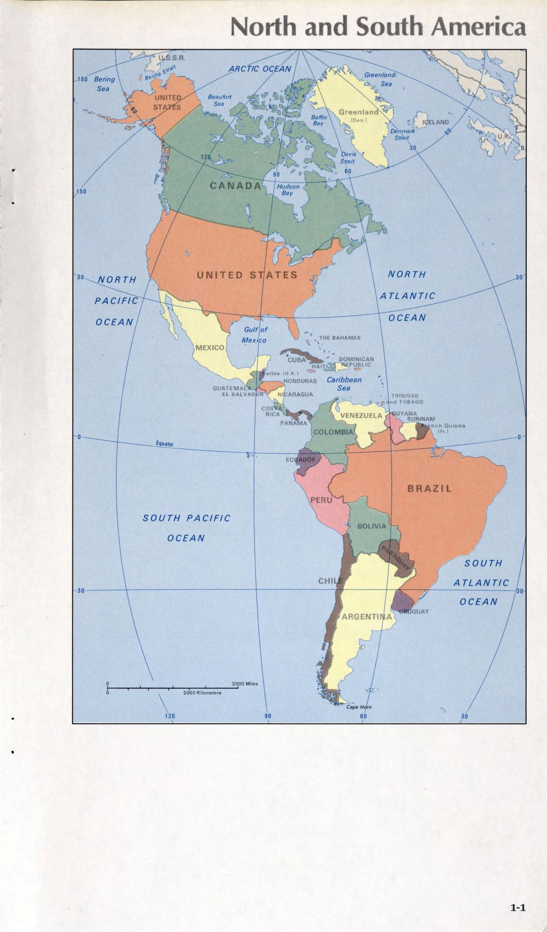 Map of North and South America (1-1)