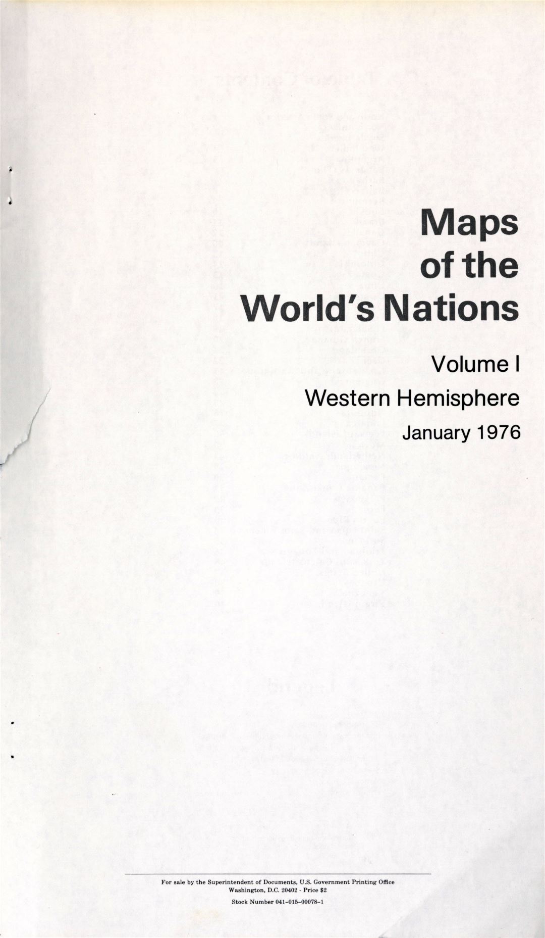 Maps of the World's Nations - Western Hemisphere (title page)