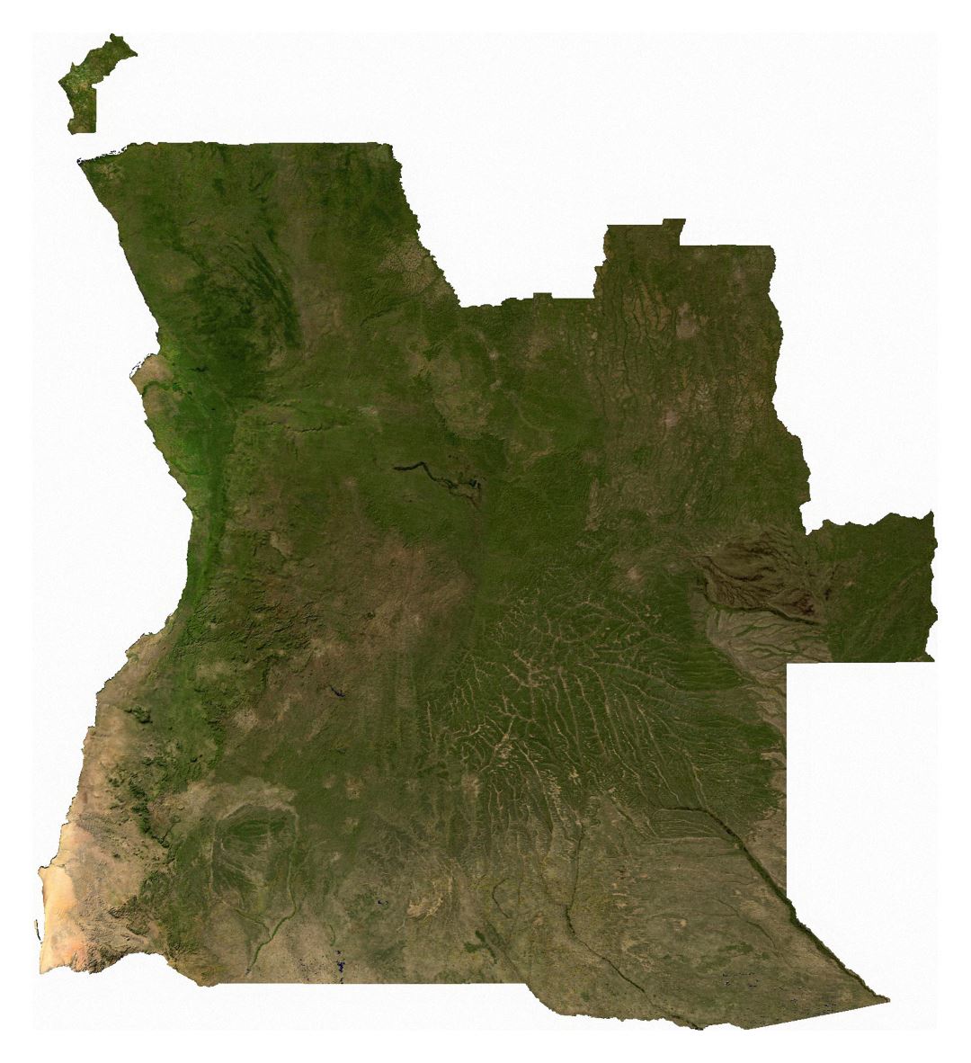 Large satellite map of Angola