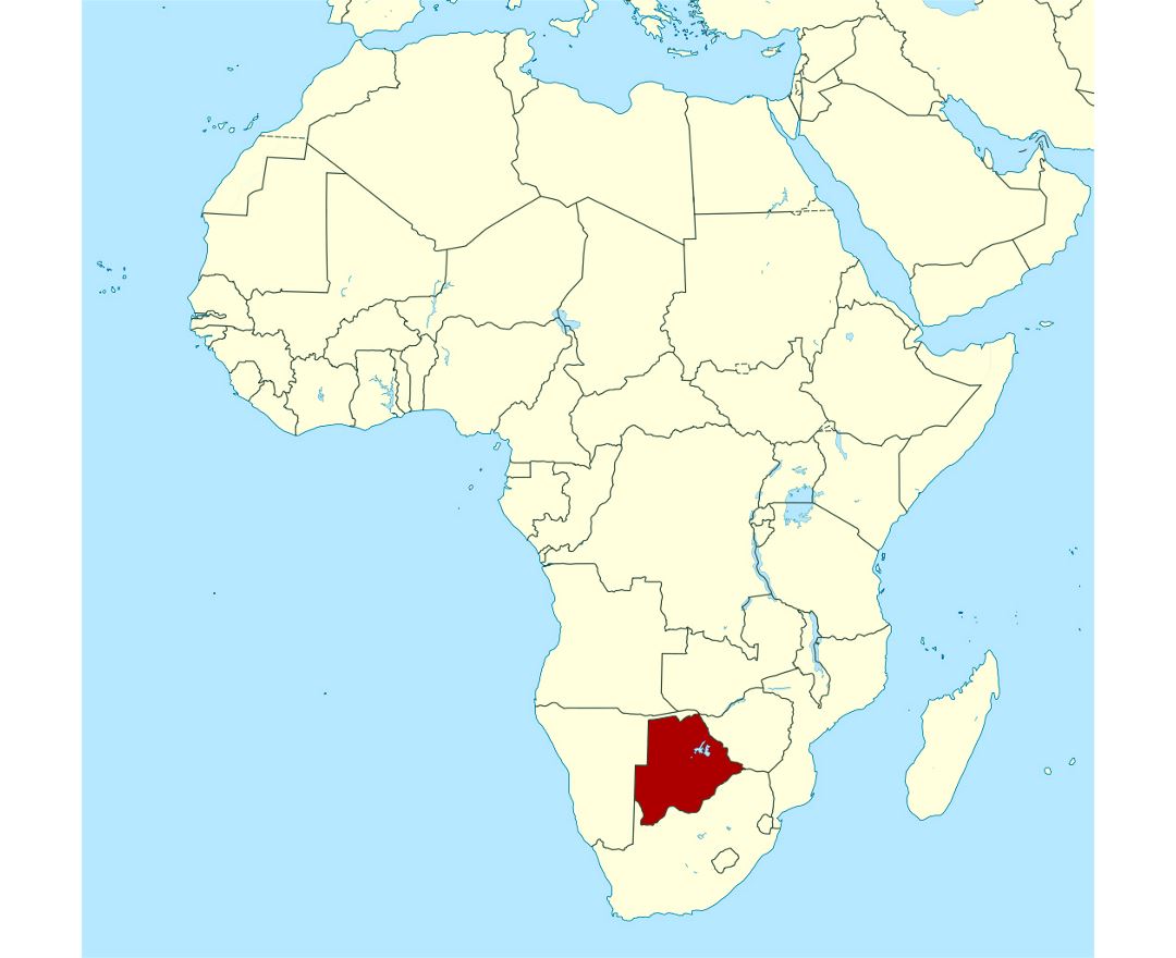 Maps of Botswana  Detailed map of Botswana in English 