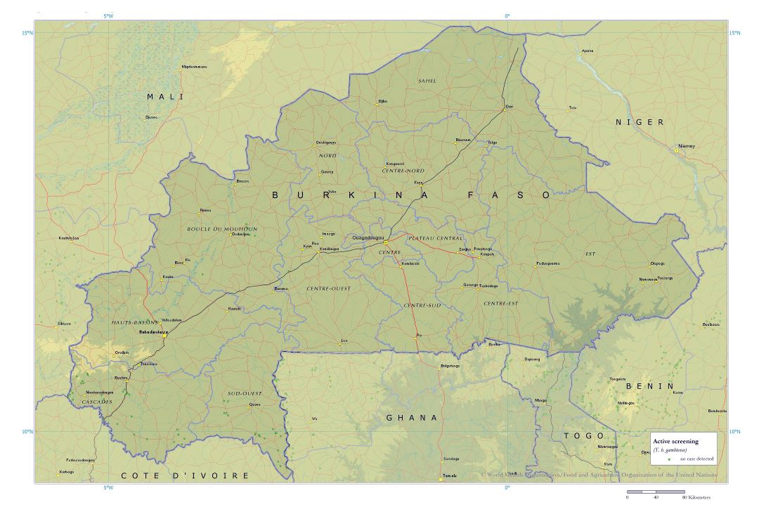 Large detailed map of Burkina Faso