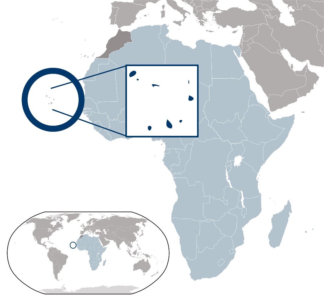 Large location map of Cape Verde