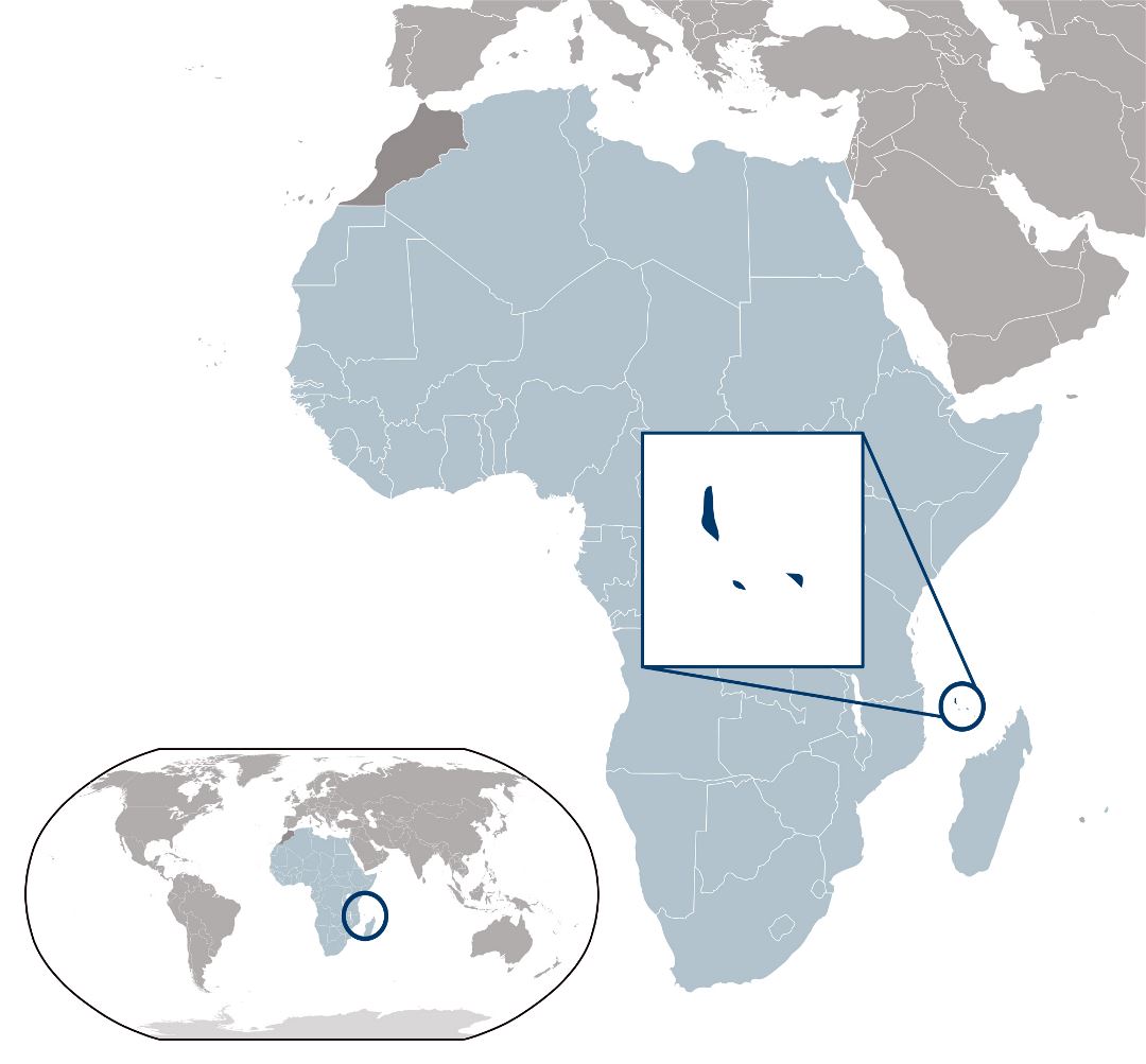 Large location map of Comoros