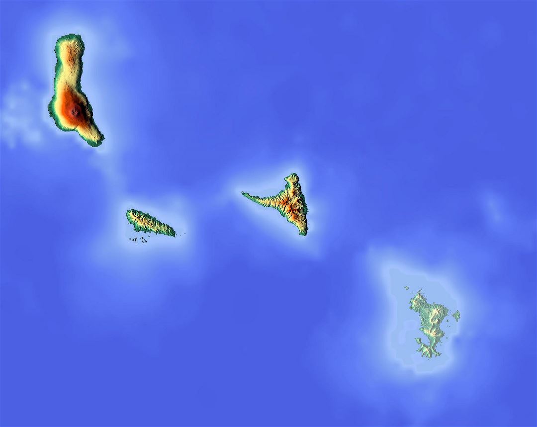 Large relief map of Comoros