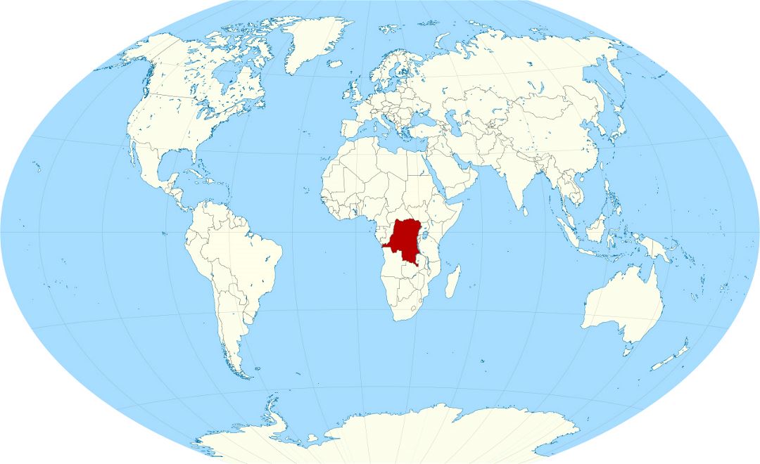 Detailed location map of Congo Democratic Republic