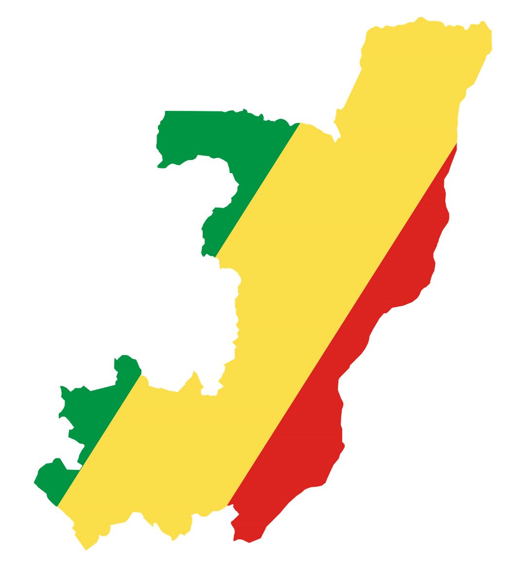 Large flag map of Congo
