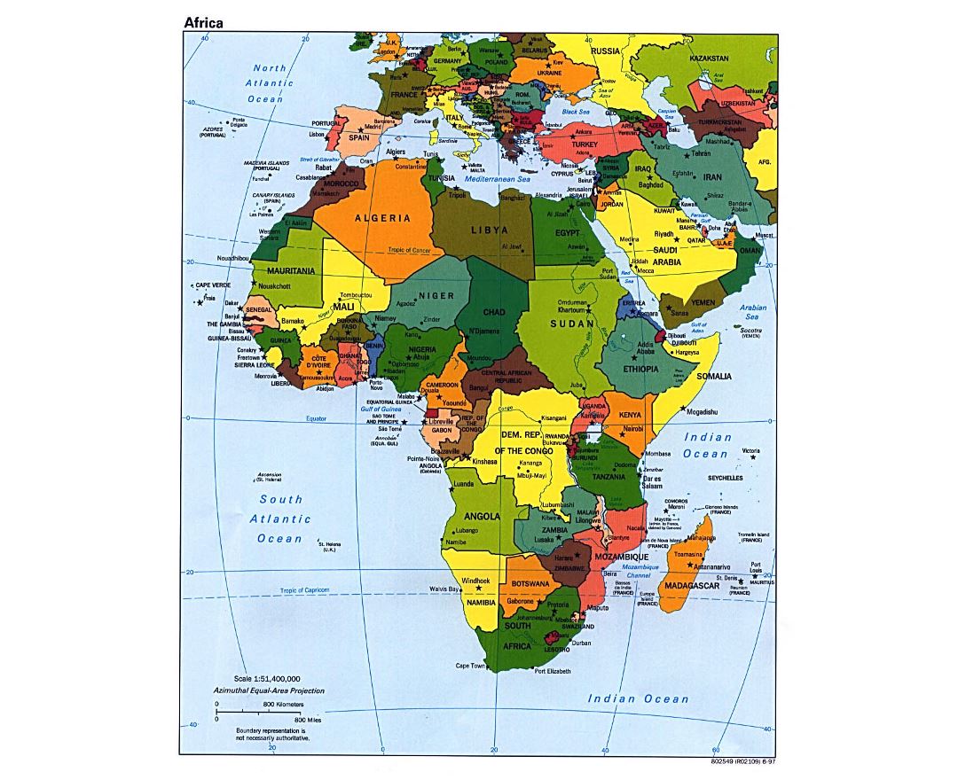 Political Map Of Africa With Capitals