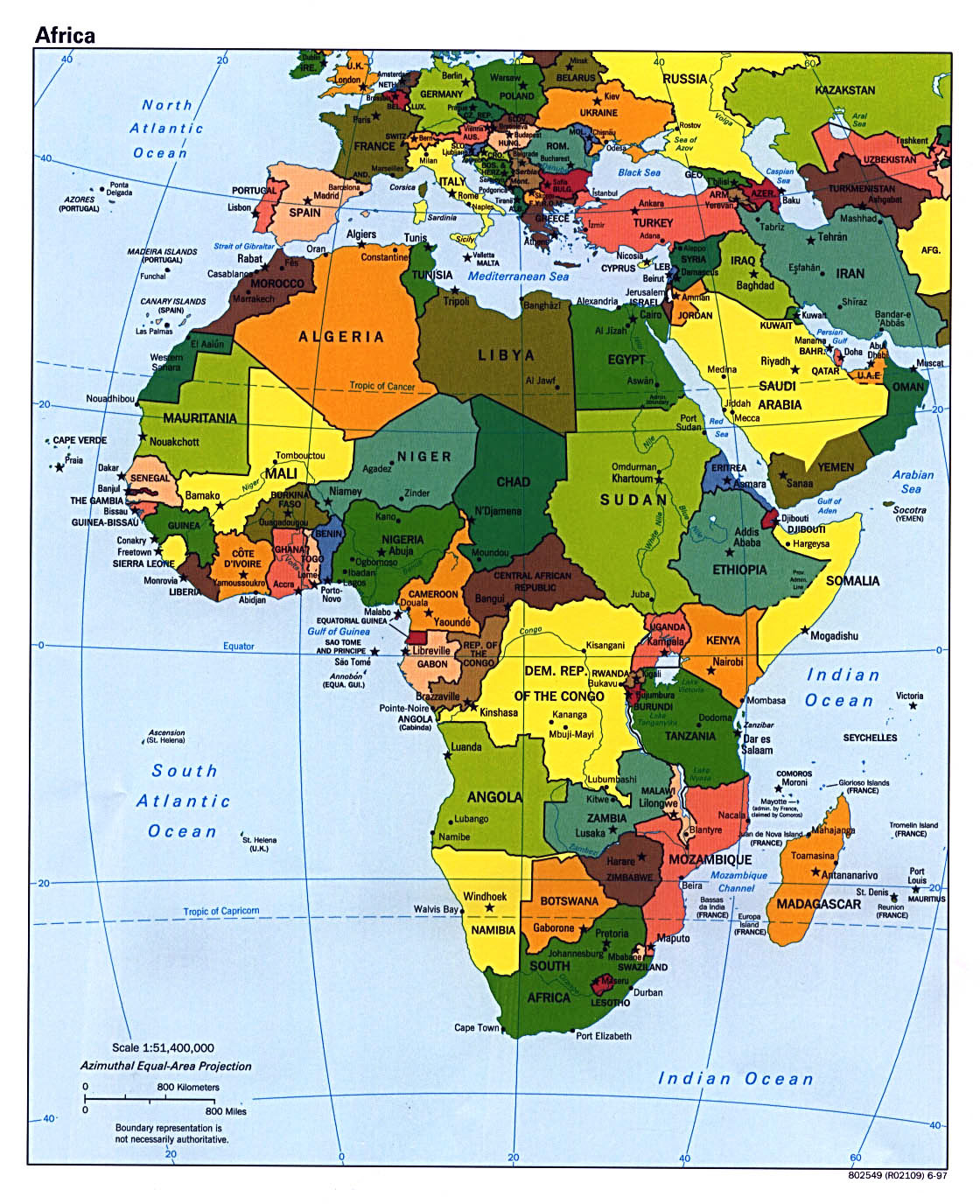 Detailed Political Map Of Africa With Capitals 1997 Africa Detailed Political Map Of Africa With Capitals 1997 Africa