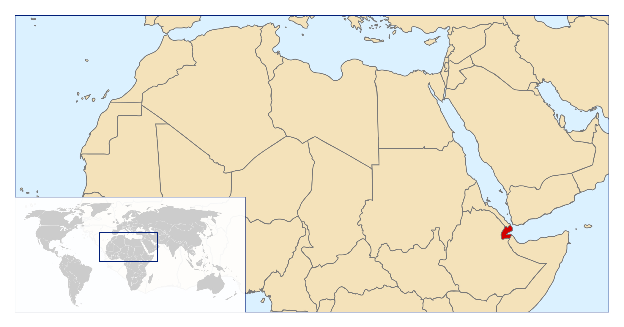 Large Location Map Of Djibouti In Africa Djibouti Africa Mapsland Maps Of The World