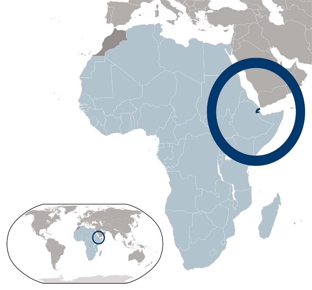 Large location map of Djibouti