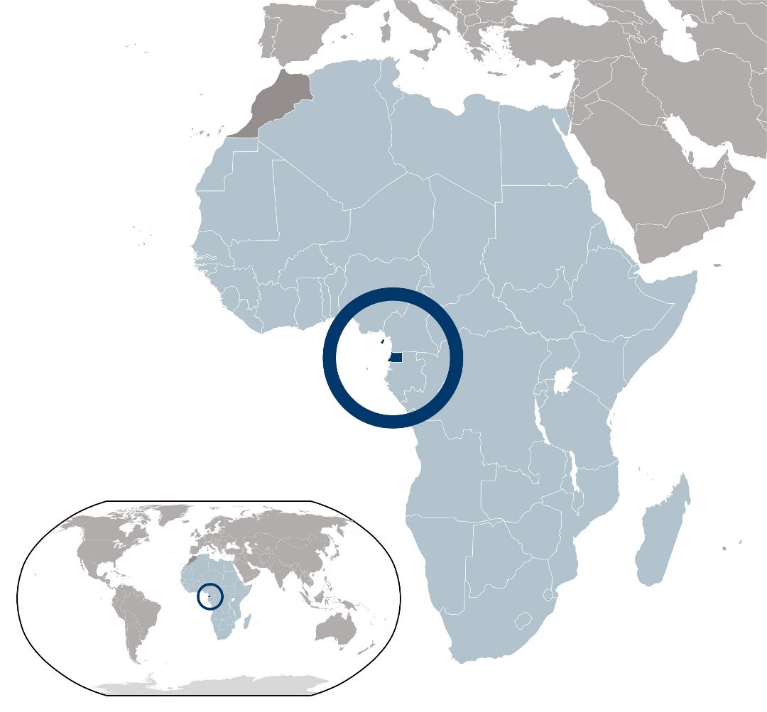Large location map of Equatorial Guinea