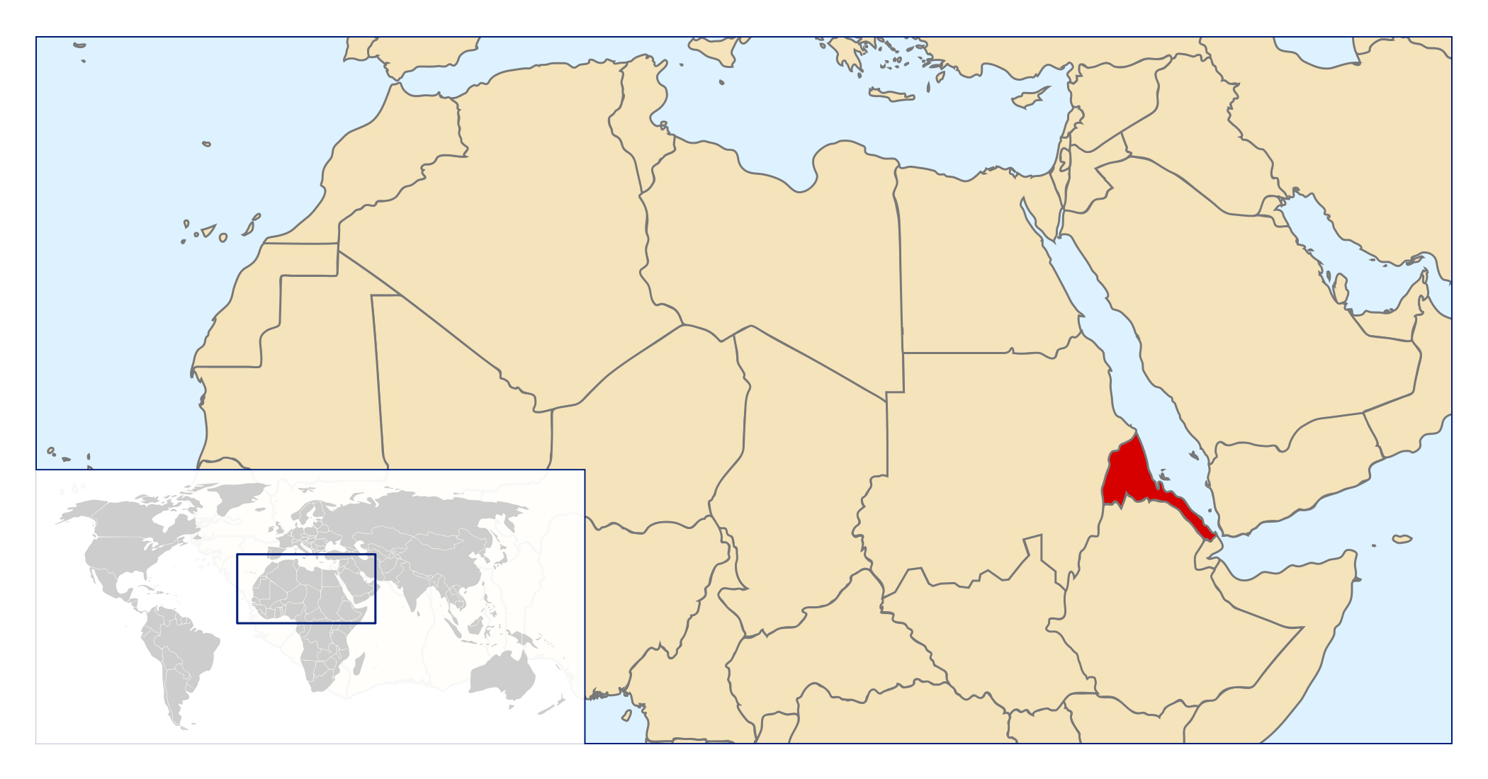 Large location map of Eritrea | Eritrea | Africa | Mapsland | Maps of the World