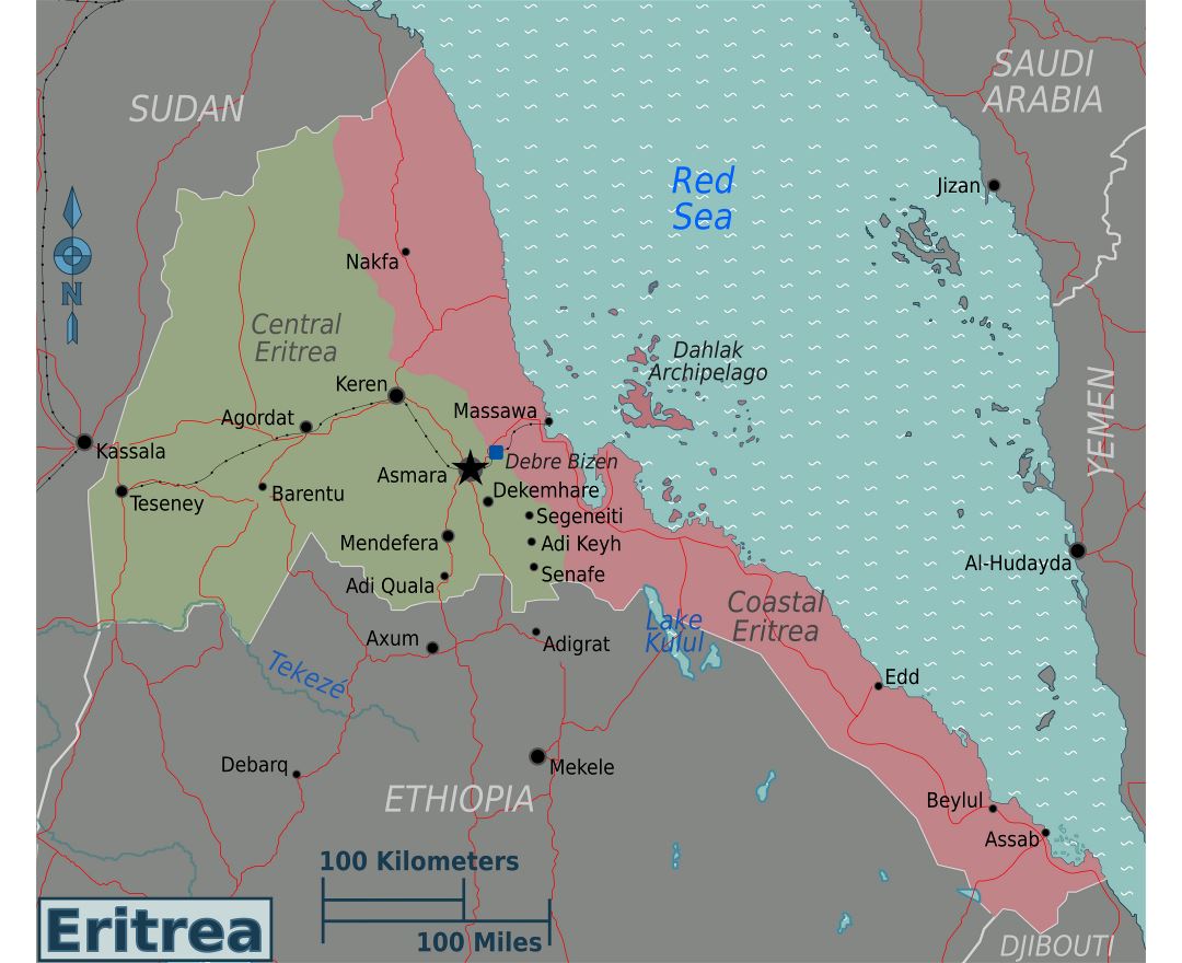 Maps of Eritrea | Collection of maps of Eritrea | Africa | Mapsland ...