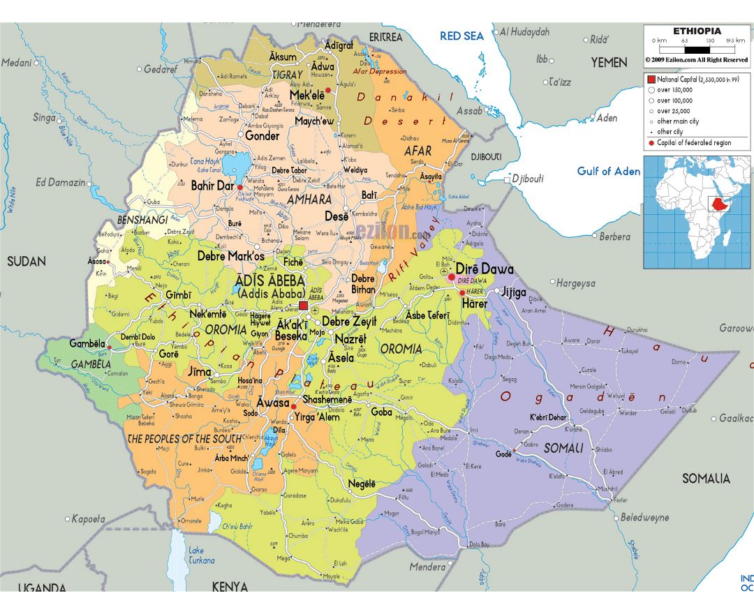 Maps of Ethiopia | Collection of maps of Ethiopia | Africa | Mapsland