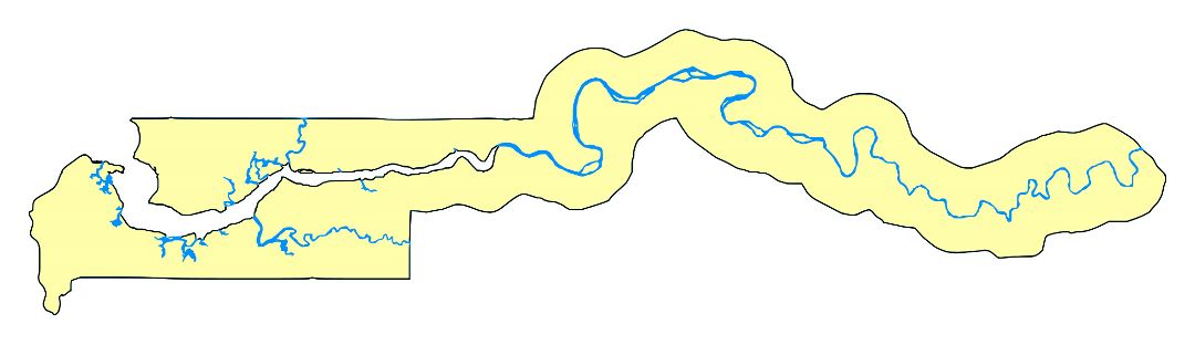 Large rivers map of Gambia
