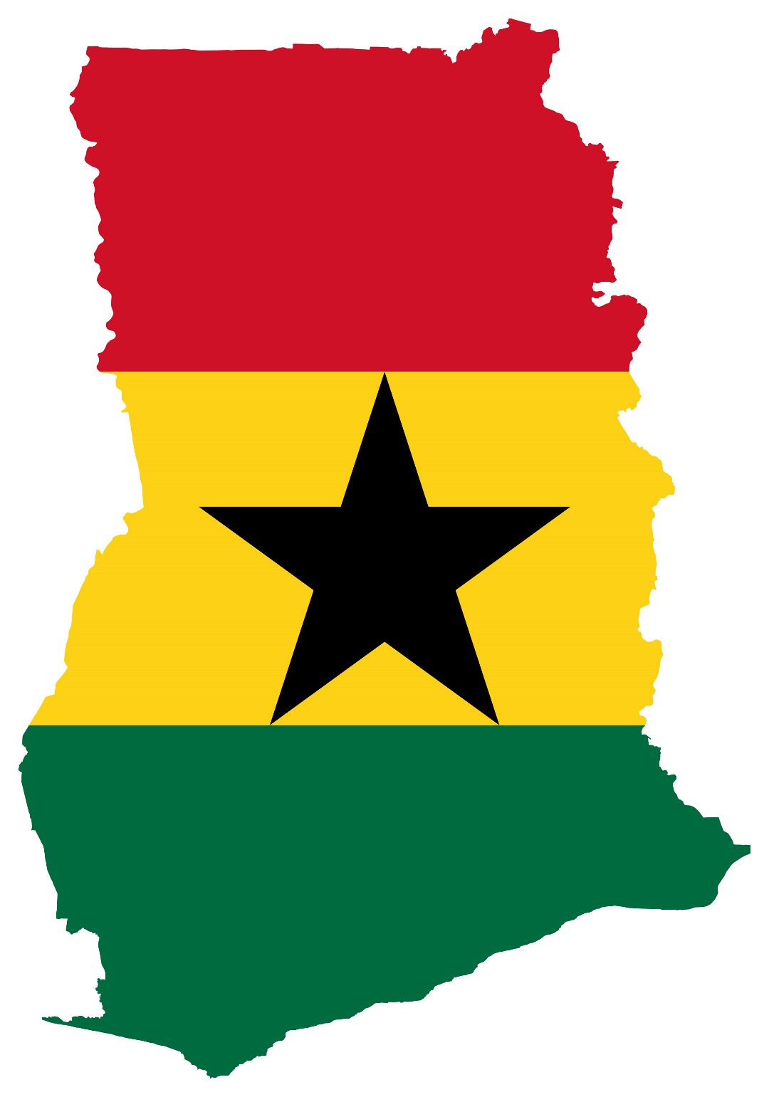 Large flag map of Ghana
