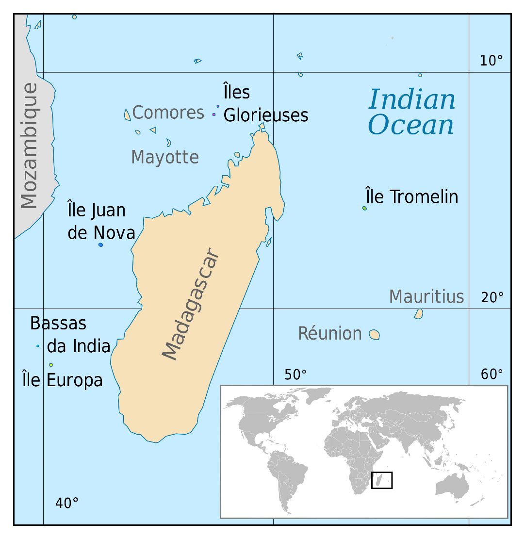 Large location map of Glorioso Islands