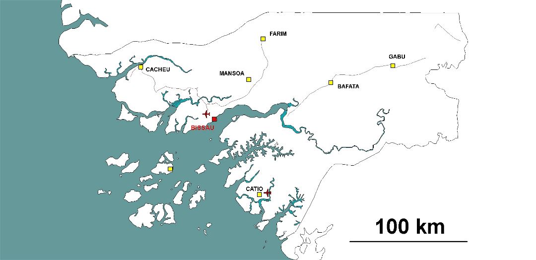 Large detailed map of Guinea-Bissau