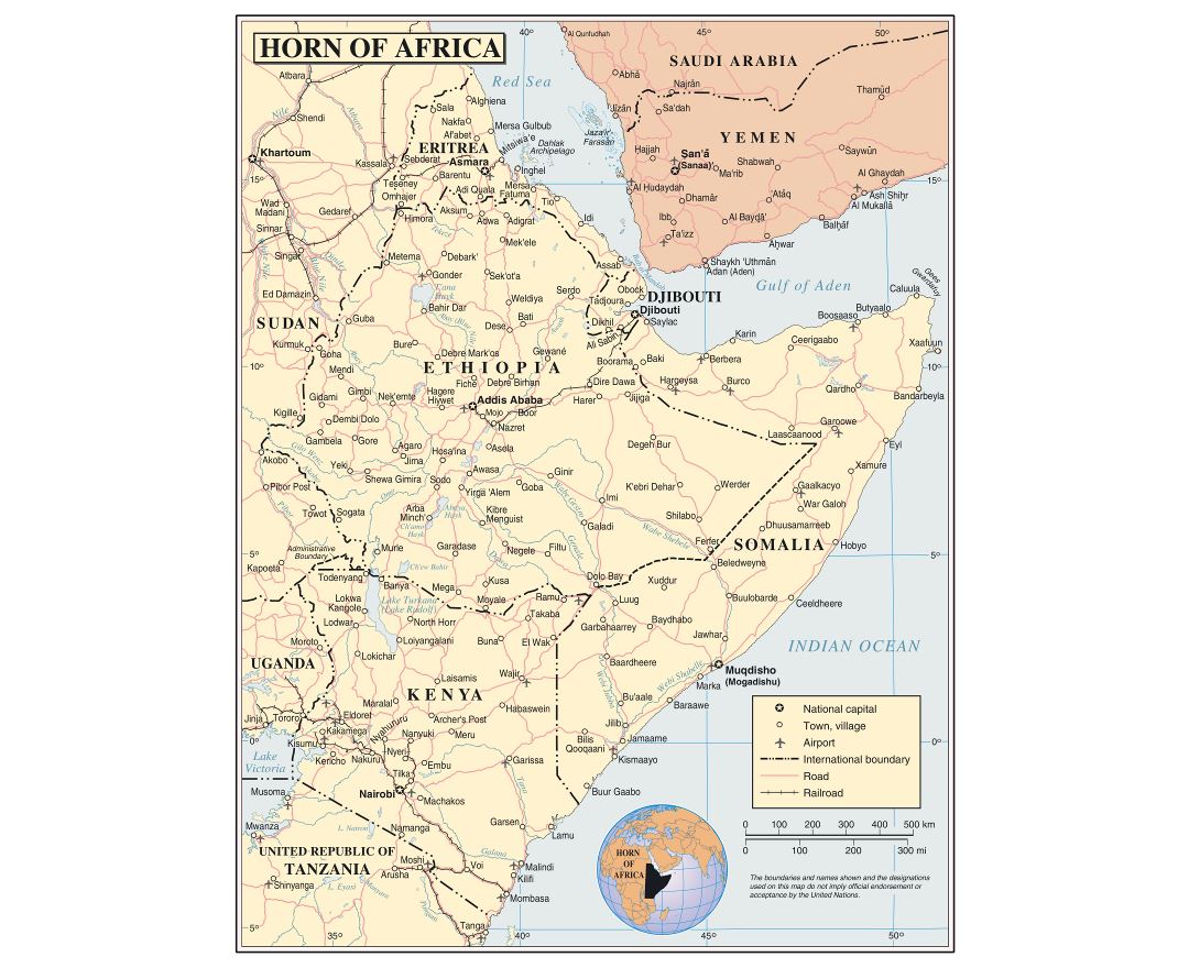 Maps of Horn of Africa | Collection of maps of Horn of Africa | Africa